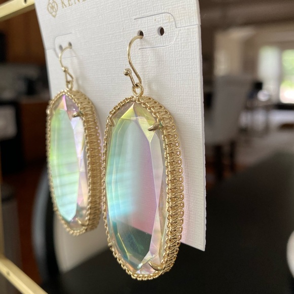 Kendra Scott clear iridescent Deily earrings. Amazing condition - Picture 4 of 6